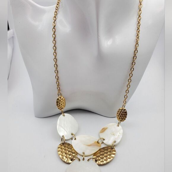 Party mother‎ of pearl dangle bib dress necklace N2017 - Picture 1 of 4
